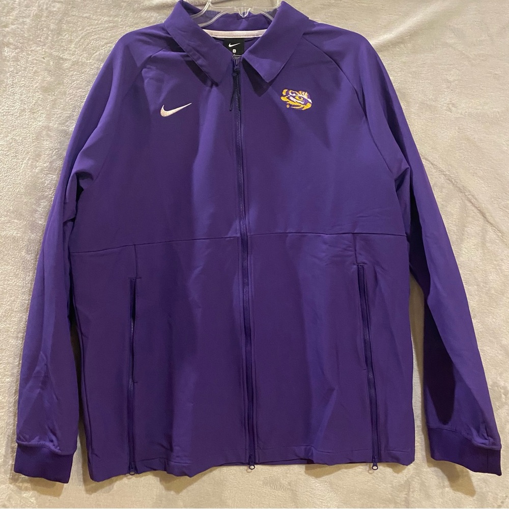 Louisiana State Tigers Jacket Women's Large Purple NikeFull Zip Sideline LSU New
